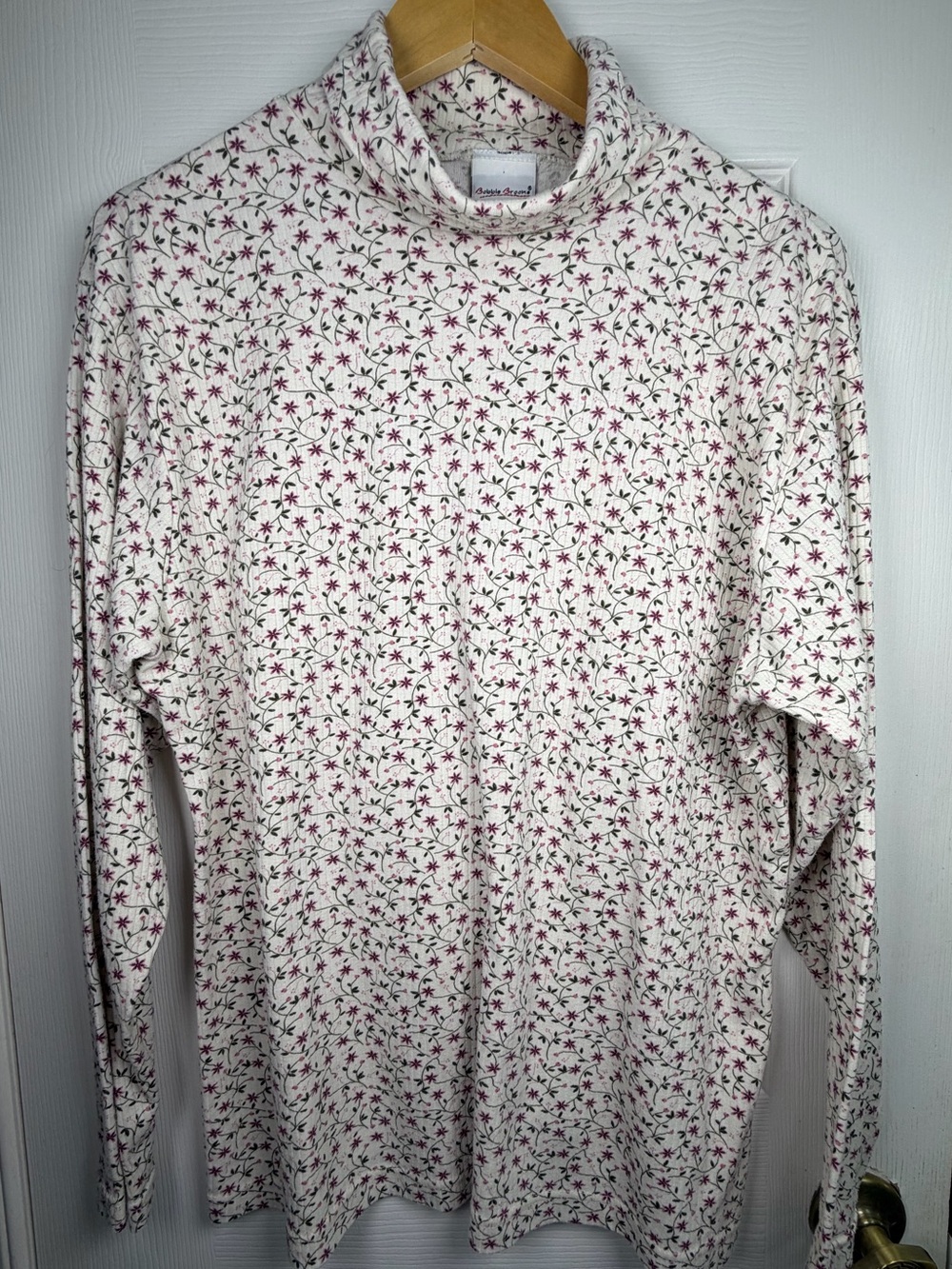 Bobbie Brooks Floral Mock Neck Top XL Romantic Feminine Layering Top Cabincore